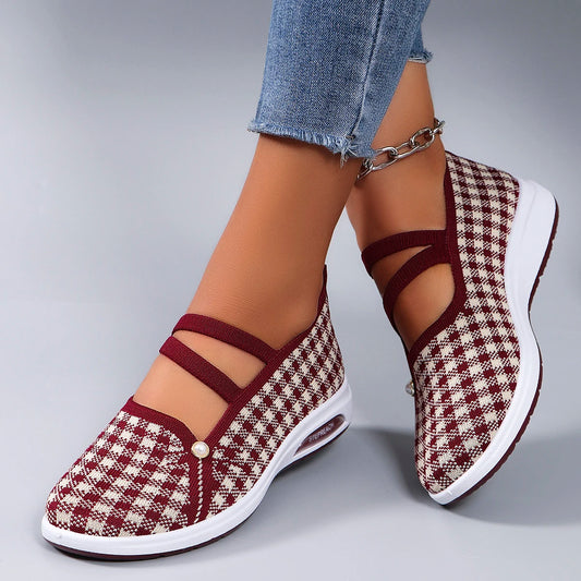 Spring new women's sports shoes, fashionable, breathable, lightweight, non-slip, wear-resistant, casual sports shoes, flat shoes