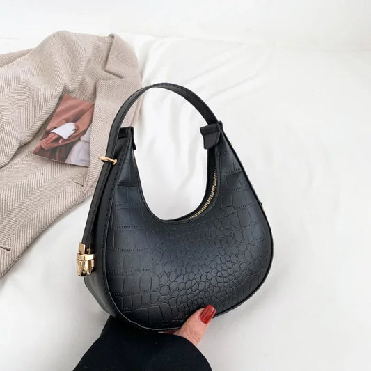 Fashion Luxury Design PU Leather Shoulder Bag Women Small Clutch Handbag Purse Female Underarm Bag Travel Totes
