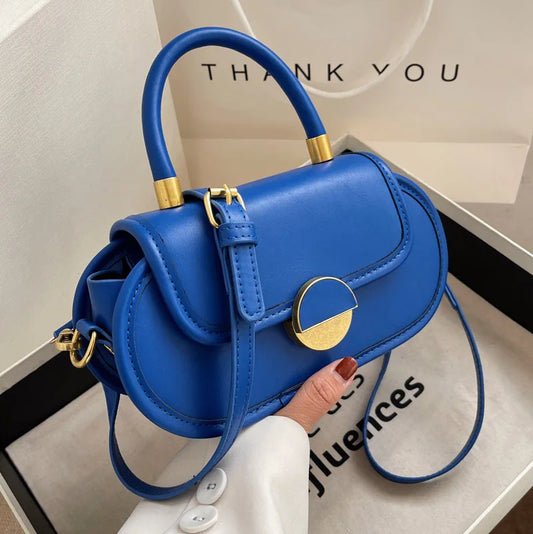 Fashion Blue Oval Tote Bag 2022 Fashion New High Quality PU Leather Women Designer Handbag Portable Shoulder Messenger Bag
