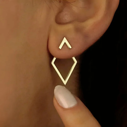 Triangle stud earrings for women.