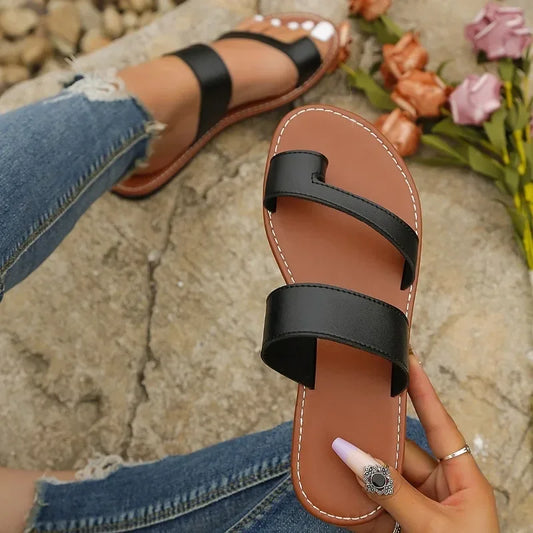 Women Leather Flip Flops Ladies Shoes Summer Brand Fashion Women Sandals Flip Flops Designer Sandals