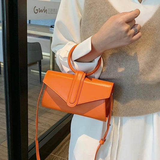Diagonal ladies designer handbag.