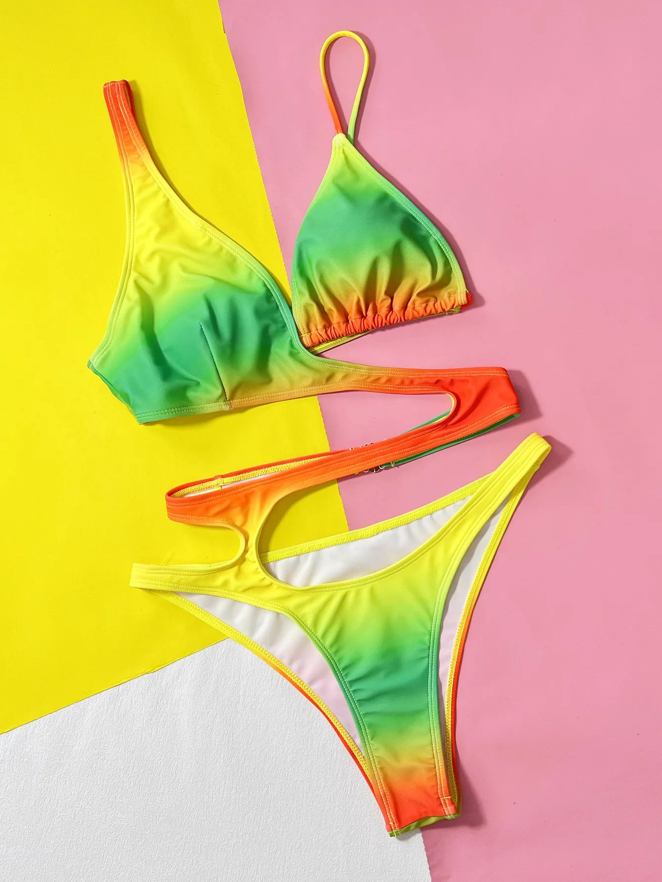 WOMEN'S SWIMWEAR ONE PIECE MONOKINI SWIMSUIT NUDE BACK TUMMY CHECKED HIGH WAIST SLIM HOLIDAY BEACHWEAR OMBRE NECK SLEEVES SLEEVELESS SWIMSUITS.