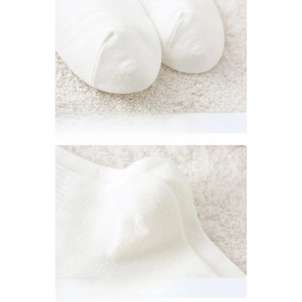 1/5 Pairs Women's socks, pure white socks, fall and winter long socks, thick plush cotton socks, cute emoticon bag socks