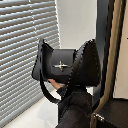 Luxury Brand Female Handbags Vintage PU Leather Shoulder Bags for Women Daily Ladies Underarm Bag