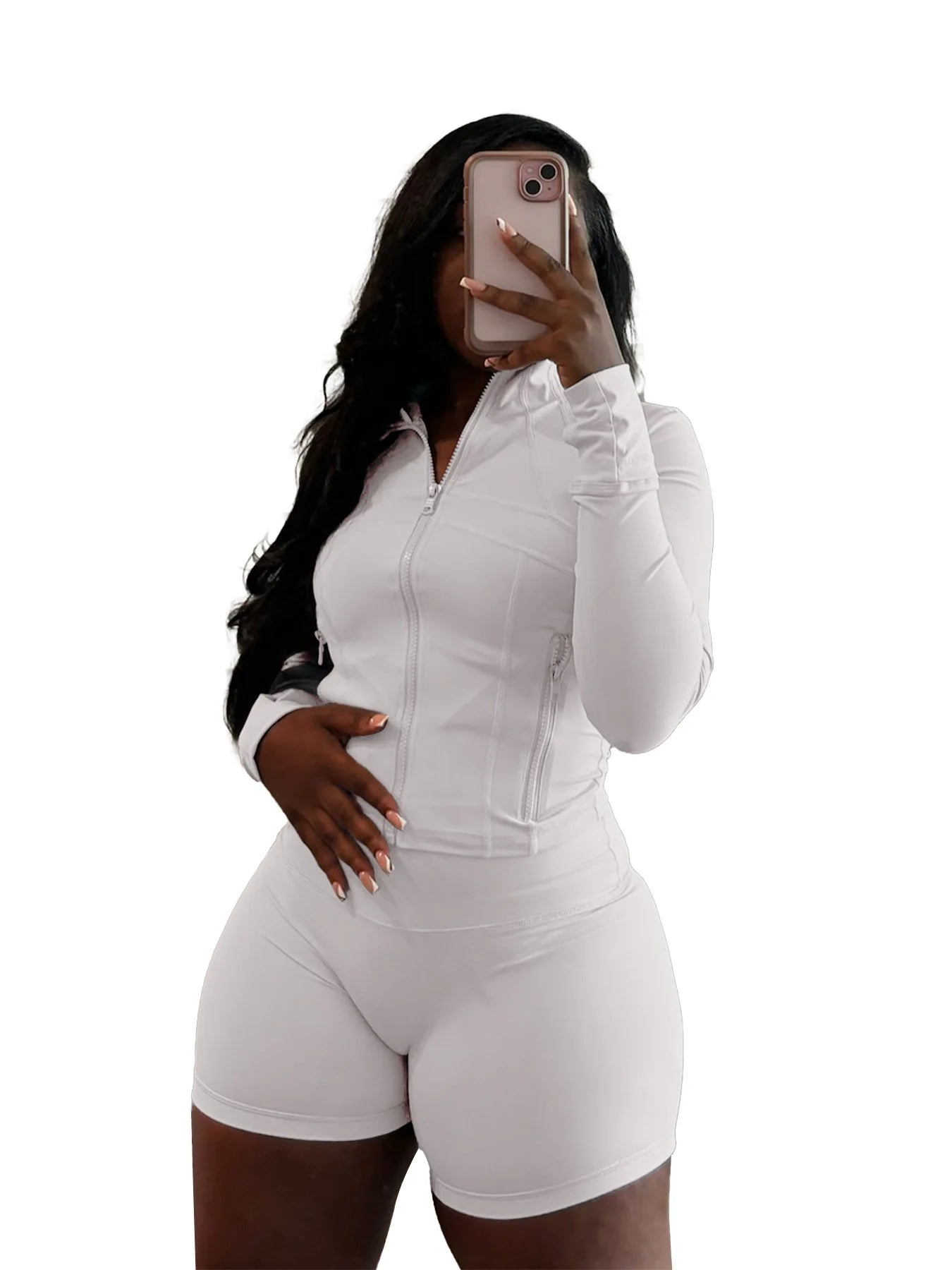 Autumn And Winter New Long Sleeves Zipper Crop top Suits Tracksuits Women's Suits Fashion Pants Female Soild 2 Piece Sets