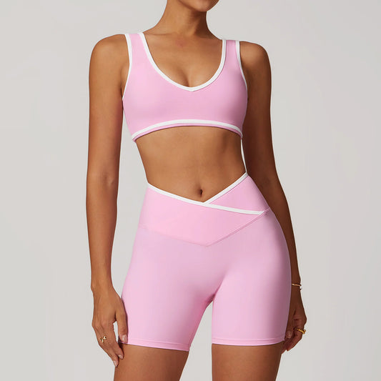 Cross High Top Sports Suit Female Fitness Yoga Clothes.